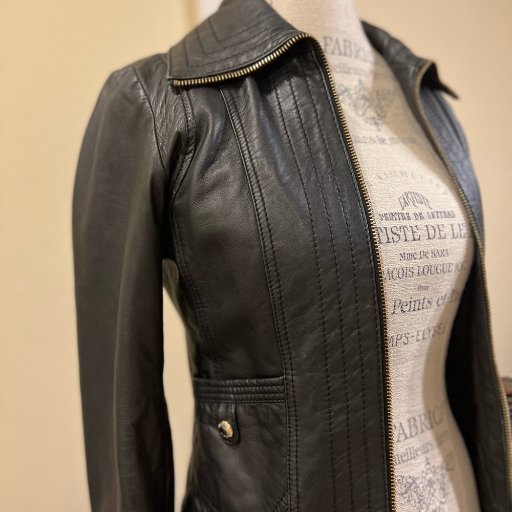 Michael Kors Black Genuine Leather Moto Jacket
